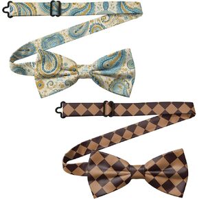 2PC Bow Ties Pre Tied Bowties Adjustable for Party Leisure Wedding Men Women Girls Cute in Kuwait