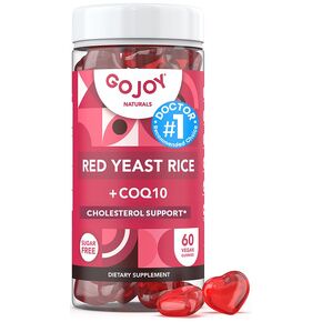 GOJOY Naturals Red Yeast Rice with CoQ10 Gummies - Sugar-Free Heart Health Supplement - Red Rice Yeast 1000mg + CoQ10 100mg - Citrinin-Free, Vegan, Non-GMO in Saudi Arabia
