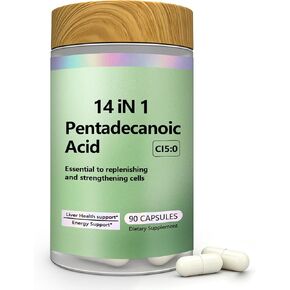 مكمل ليبوسوم حمض البنتاديكانويك، C15:0 مكمل لدعم الغشاء الخلوي مع كبسولات L-Carnitine وUbiquinol CoQ10-90 in Kuwait