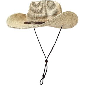 Straw Cowboy Hats Western Cowgirl Hat Foldable Wide Brim Travel Vacation Beach Sun Hats for Women and Men in Saudi Arabia