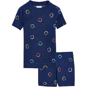Hanna Andersson, Boys, HannaJams™ Print Short John Pajamas Set (Toddler/Little Kid/Big Kid), Happy Days, 6-7 Years (Big Kid) in Saudi Arabia