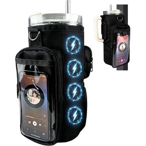 JACZZO Magnetic Gym Bag, Magnetic Water Bottle Holder for Stanley, Gym accessories, Gym Gifts for Women and Men (Black, 40 OZ) in Saudi Arabia