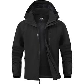 Zoofly Mens Waterproof Hiking Jacket with Hood Windproof Light Weight Windbreaker Outdoor Fishing Raincoat Zipper Pockets in Saudi Arabia