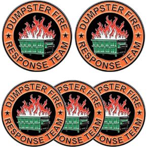 5Pcs/10Pcs Dumpster Fire Lapel Pin Set, Funny Metal Enamel Badges for Backpacks & Clothing, Novelty Gag Gifts for Office Coworkers in Saudi Arabia