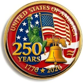 50/100pcs Commemorative Pin/Brooch for the 250th Anniversary of American Independence (1776-2026), Patriotic Theme, Unisex Clothing Accessory, American Flag Element Badge, Commemorative Gift in Kuwait