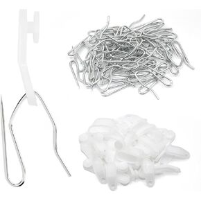 Plastic White 29mm Traverse Rod Slides-Metal Curtain Hooks Curtain Roller Snap in Traversing Slides Track Glider Hoooks 50 Pcs in Saudi Arabia