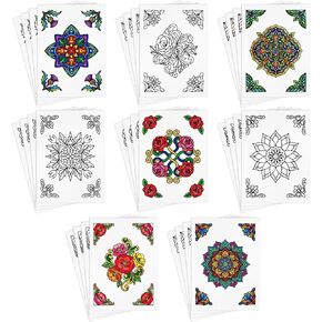 Dunzoom 32 Pcs Color Your Own Stained Glass Window Clings DIY Mandala Stained Glass Window Stickers Color Your Own Suncatchers Art Craft Supplies for Home School Decor Camp Activities Gifts, 8 Styles in Kuwait