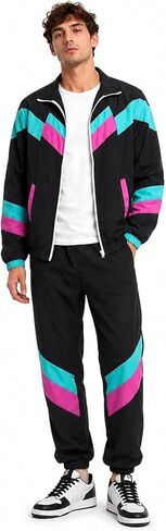 80s 90s Outfit for Men 90 Tracksuit outfits for Halloween, Carnival Costumes,90s Retro Couple Tracksuit Costumes in Saudi Arabia