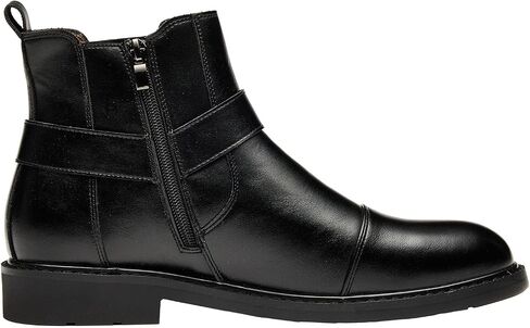 Men’s Harness Boots, Fashion Chelsea Ankle Boots Motorcycle Style Ankle Boot Strap & Metal, Side Zipper for Casual Formal in Saudi Arabia