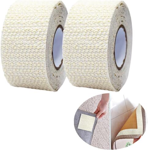 Anti-Slip Rug Tape Gripper, 0.16x9.8 FT (2" x 118") Double-Sided Carpet Gripper Pad, Non-Slip Rug Holder for Hardwood Floors, Tiles, Keeps Rugs in Place, No More Sliding or Wrinkles in Saudi Arabia