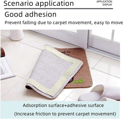 Anti-Slip Rug Tape Gripper, 0.16x9.8 FT (2" x 118") Double-Sided Carpet Gripper Pad, Non-Slip Rug Holder for Hardwood Floors, Tiles, Keeps Rugs in Place, No More Sliding or Wrinkles in Saudi Arabia