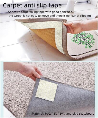 Anti-Slip Rug Tape Gripper, 0.16x9.8 FT (2" x 118") Double-Sided Carpet Gripper Pad, Non-Slip Rug Holder for Hardwood Floors, Tiles, Keeps Rugs in Place, No More Sliding or Wrinkles in Saudi Arabia
