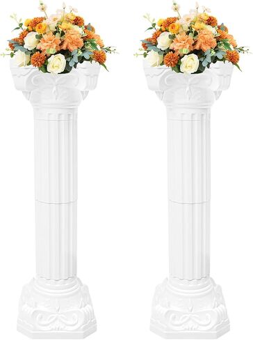 2Pcs Wedding Roman Column, White Elegant Roman Pillars Stand Wedding Event Decorative Columns Tall Wedding Centerpiece Stand for Wedding Party Celebration Decor in Saudi Arabia