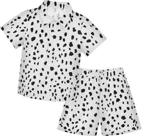 CaTaKu Hawaiian Shirts for Boys 2 Pieces Button Down Shirt Short Sleeve and Short Set Kids Summer Outfits 3-10T in Saudi Arabia