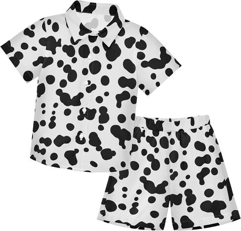CaTaKu Hawaiian Shirts for Boys 2 Pieces Button Down Shirt Short Sleeve and Short Set Kids Summer Outfits 3-10T in Saudi Arabia