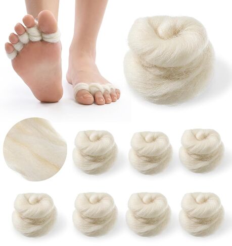 8PCS Lambs Wool for Toes, Soft Lambs Wool for Pointe Shoes Wool Lambswool for Toes to Prevent Corns, Blisters & Calluses (Beige) in Saudi Arabia