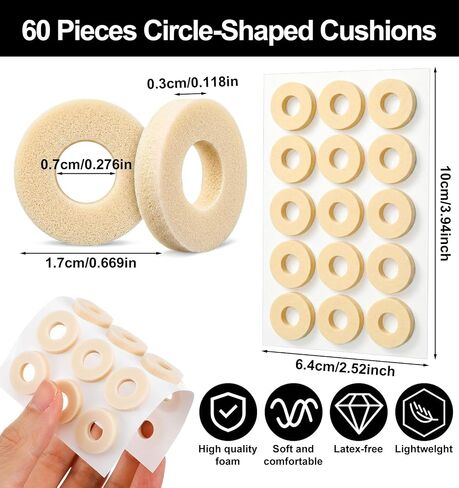 60Pcs Donut Pads for Feet, Soft Callus Cushions for Feet, Foot Callus Pads for Corn & Callus Daily Care, Unisex Foot Comfort Pads in Saudi Arabia