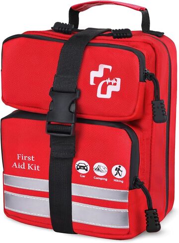 450 Piece Premium First Aid Kit, Water-Resistant Emergency Medical Kit with MOLLE System for Car, Home, Travel, Camping, Hiking & Outdoor Preparedness in Saudi Arabia