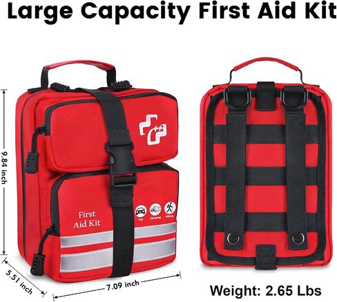 450 Piece Premium First Aid Kit, Water-Resistant Emergency Medical Kit with MOLLE System for Car, Home, Travel, Camping, Hiking & Outdoor Preparedness in Saudi Arabia
