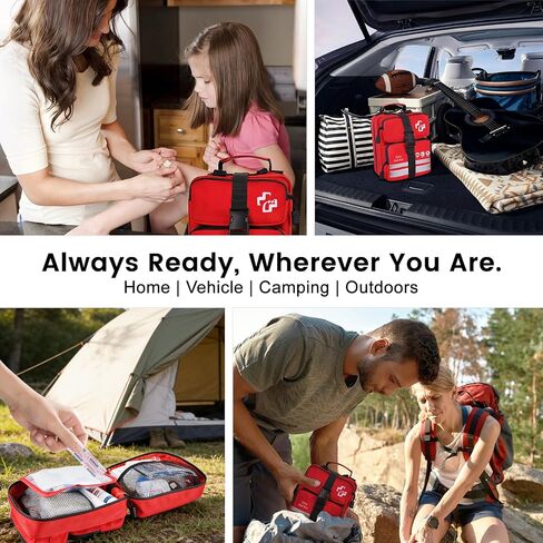 450 Piece Premium First Aid Kit, Water-Resistant Emergency Medical Kit with MOLLE System for Car, Home, Travel, Camping, Hiking & Outdoor Preparedness in Saudi Arabia