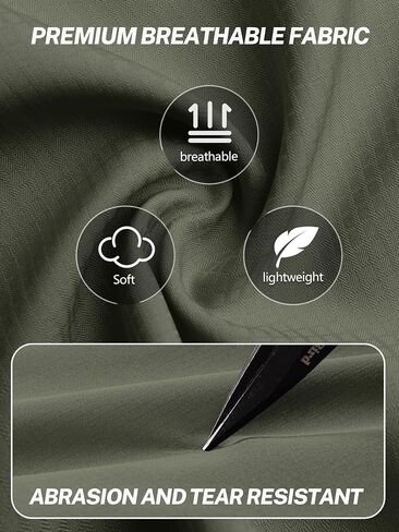 Mens Fishing Shirts Long Sleeve Button Up Ripstop Work Shirts with Zipper Pockets for Outdoor Safari Hiking Hunting Army Green in Saudi Arabia