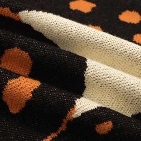 تنانير OXKnit Knittd متوسطة الطول للنساء، طراز الستينات من القرن العشرين، تنانير كاجوال بنمط الفهد الرجعية بخصر عالٍ على شكل حرف A من القطن باللون البيج in Kuwait