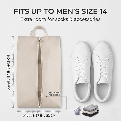 6 Pcs Shoe Bags for Travel - White Travel Shoe Bag Set with Zipper and Handle, Shoe Organizer Bags for Suitcase, Gym, Carry On, Sneakers, Heels and Toiletries in Saudi Arabia