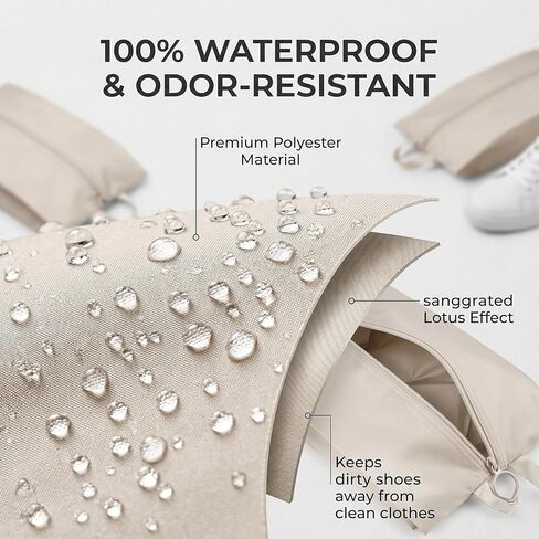 6 Pcs Shoe Bags for Travel - White Travel Shoe Bag Set with Zipper and Handle, Shoe Organizer Bags for Suitcase, Gym, Carry On, Sneakers, Heels and Toiletries in Saudi Arabia