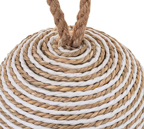 PEMAR Natural Wicker Door Stopper with Handle, Rustic Farmhouse Decorative Door Stop, Heavy Indoor Doorstop, Nautical Blocker Jammer 6.3''D Sphere Ball Shape (Seagrass) in Saudi Arabia