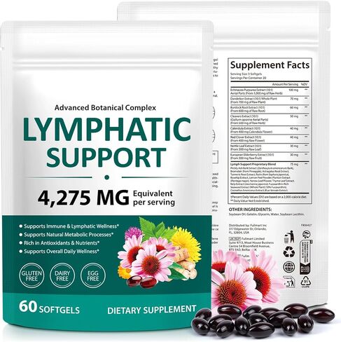 21-in-1 Lymphatic Drainage Drops， Lymphatic Support Liquid Drops with Turmeric, Elderberry & Dandelion, for Women & Men, 2 fl oz in Saudi Arabia