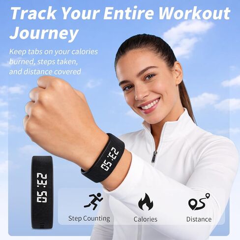 Vibrating Alarm Clock Silent Wristband for Heavy Sleepers Battery Wrist Watch Bands for Deaf Loud for Adults Wearable Bracelet Won't Wake Partner Band Vibration Wake up Extremely Deep Sleeper in Saudi Arabia
