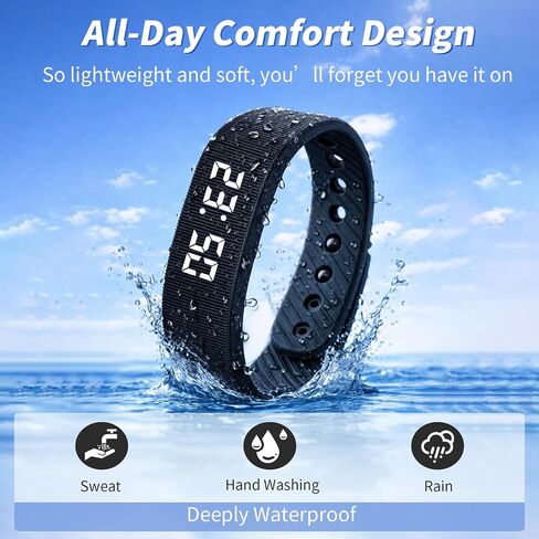 Vibrating Alarm Clock Silent Wristband for Heavy Sleepers Battery Wrist Watch Bands for Deaf Loud for Adults Wearable Bracelet Won't Wake Partner Band Vibration Wake up Extremely Deep Sleeper in Saudi Arabia