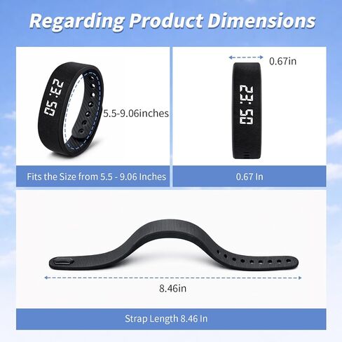Vibrating Alarm Clock Silent Wristband for Heavy Sleepers Battery Wrist Watch Bands for Deaf Loud for Adults Wearable Bracelet Won't Wake Partner Band Vibration Wake up Extremely Deep Sleeper in Saudi Arabia