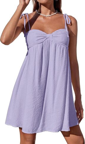 Narecte Casual Summer Dresses for Women Flowy Sun Dress Cute Mini Slip Dress Spaghetti Strap Dress in Kuwait