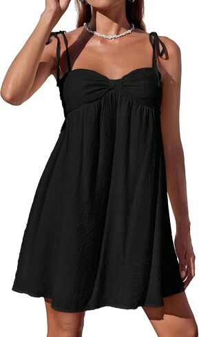 Narecte Casual Summer Dresses for Women Flowy Sun Dress Cute Mini Slip Dress Spaghetti Strap Dress in Kuwait
