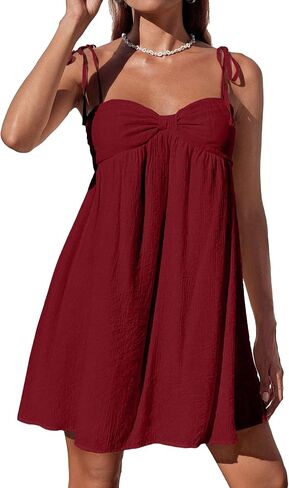 Narecte Casual Summer Dresses for Women Flowy Sun Dress Cute Mini Slip Dress Spaghetti Strap Dress in Kuwait