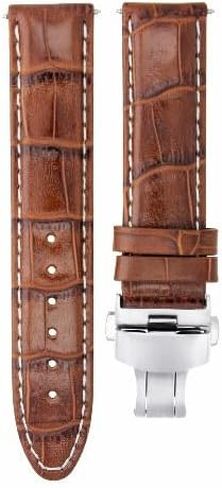 Ewatchparts 18-19-20-22-24mm Leather Watch Band Strap With Deployment Clasp Compatible With Bulova Watch in Kuwait