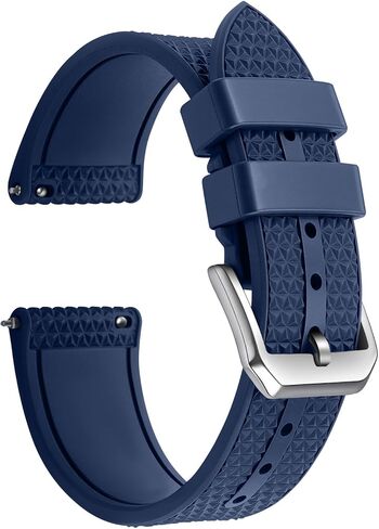FKM Rubber Watch Strap 20mm, Quick Release Watch Band 22mm for Men Women, Waterproof Soft Premium Fluororubber Sport Breathable Replacement Wristband in Kuwait