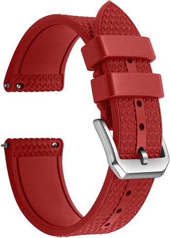 FKM Rubber Watch Strap 20mm, Quick Release Watch Band 22mm for Men Women, Waterproof Soft Premium Fluororubber Sport Breathable Replacement Wristband in Kuwait