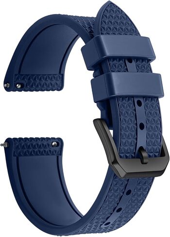 FKM Rubber Watch Strap 20mm, Quick Release Watch Band 22mm for Men Women, Waterproof Soft Premium Fluororubber Sport Breathable Replacement Wristband in Kuwait