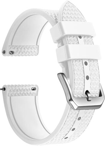 FKM Rubber Watch Strap 20mm, Quick Release Watch Band 22mm for Men Women, Waterproof Soft Premium Fluororubber Sport Breathable Replacement Wristband in Kuwait