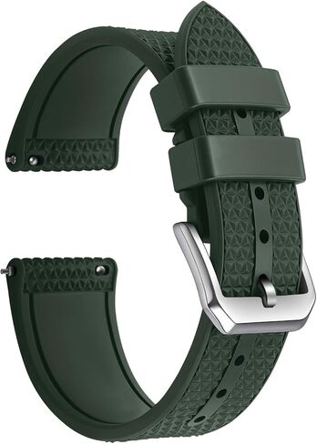 FKM Rubber Watch Strap 20mm, Quick Release Watch Band 22mm for Men Women, Waterproof Soft Premium Fluororubber Sport Breathable Replacement Wristband in Kuwait