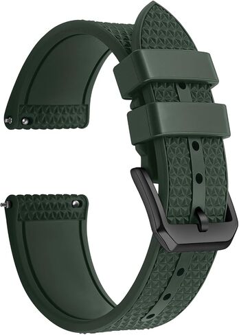 FKM Rubber Watch Strap 20mm, Quick Release Watch Band 22mm for Men Women, Waterproof Soft Premium Fluororubber Sport Breathable Replacement Wristband in Kuwait