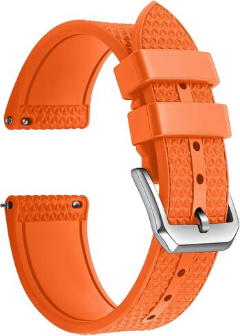 FKM Rubber Watch Strap 20mm, Quick Release Watch Band 22mm for Men Women, Waterproof Soft Premium Fluororubber Sport Breathable Replacement Wristband in Kuwait