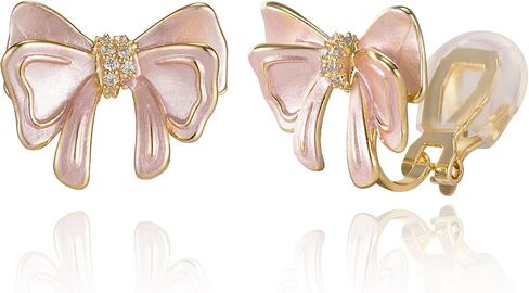 Minimalist Bow Bowknot Clip On Earrings for Women Non-piercing Clip Earrings in Kuwait