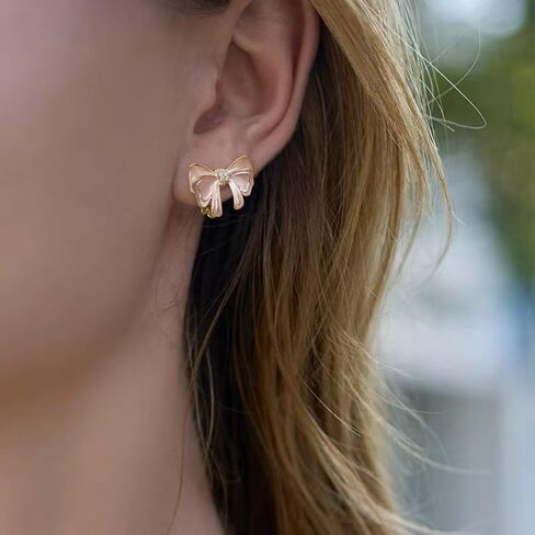 Minimalist Bow Bowknot Clip On Earrings for Women Non-piercing Clip Earrings in Kuwait