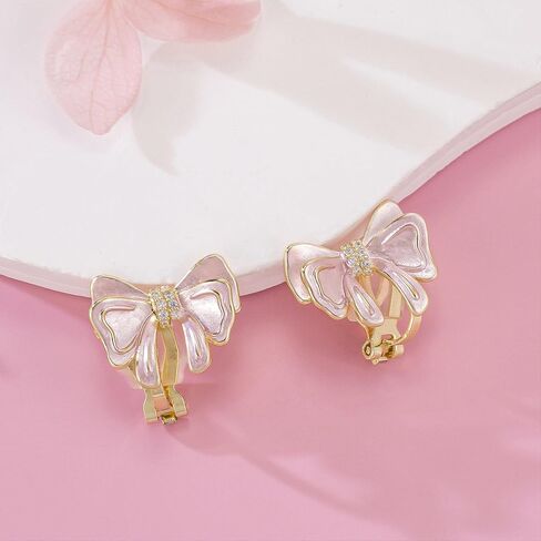 Minimalist Bow Bowknot Clip On Earrings for Women Non-piercing Clip Earrings in Kuwait