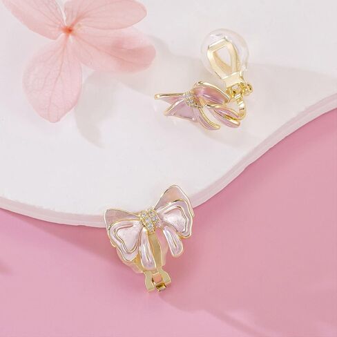 Minimalist Bow Bowknot Clip On Earrings for Women Non-piercing Clip Earrings in Kuwait