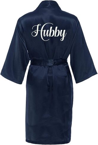 Classy Bride Hubby Satin Robe in Kuwait
