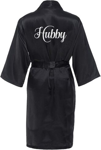 Classy Bride Hubby Satin Robe in Kuwait